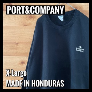 【PORT&COMPANY】刺繍ロゴ ワンポイント スウェット トレーナー オーバーサイズ 企業物 XL  アメリカ古着