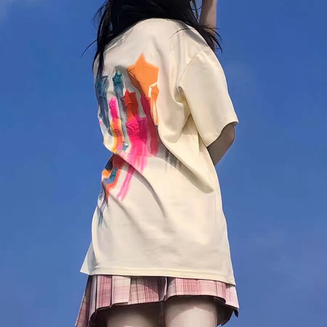 color star graphic short-sleeve tee　カラースターグラフィック半袖ティー　J2003
