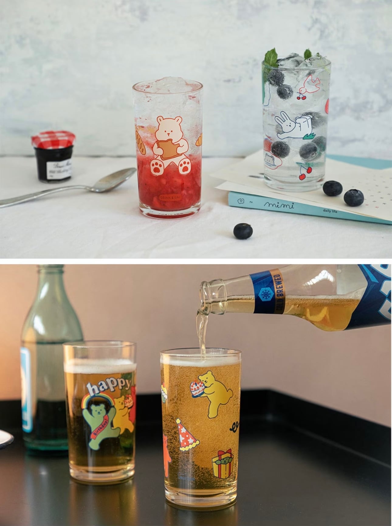 4個セット】retro character cup set 268ml / レトロ キャラクター