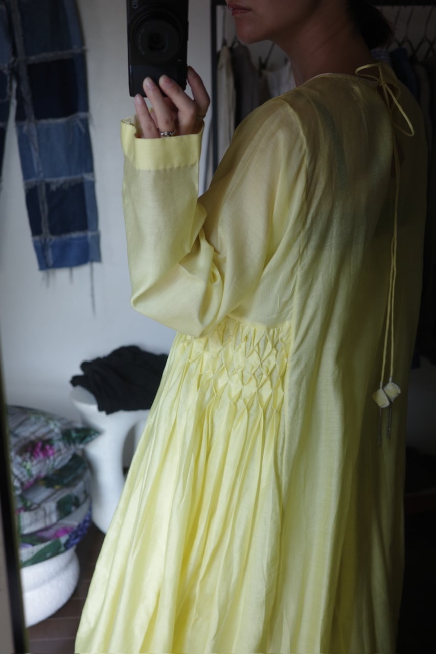AHMEV Snowdrop Smocking Dress + Slip YELLOW | physis (ピュシス)