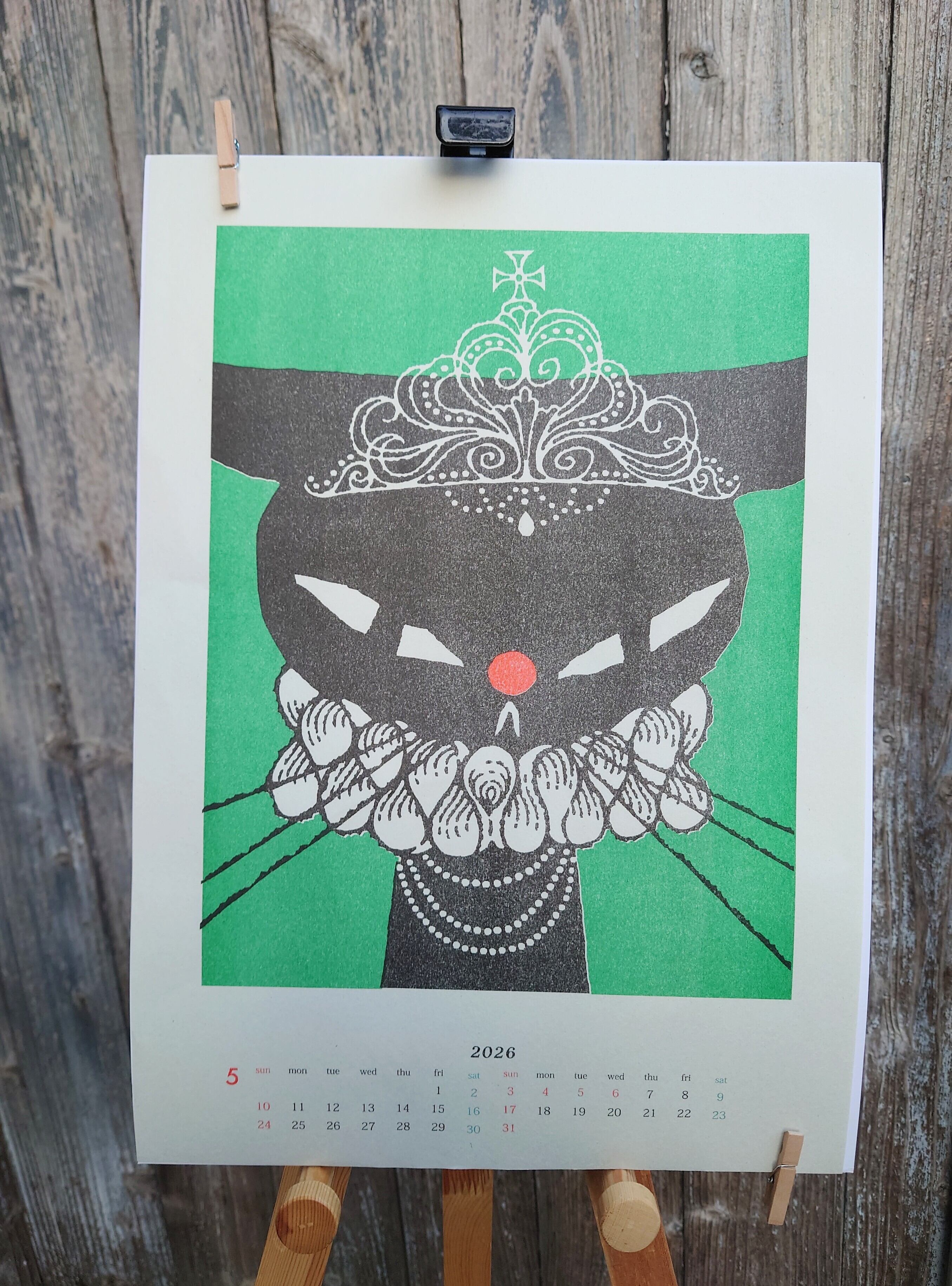 黒ねこ意匠 2026カレンダー【別の商品との同梱不可商品・説明文の確認