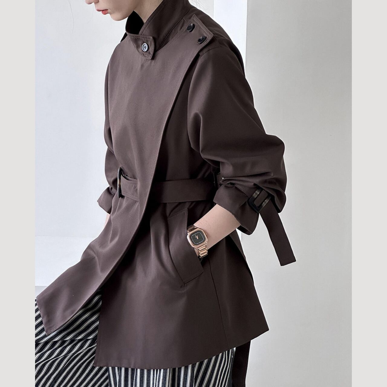 ステンカラーミディアムジャケット a0248