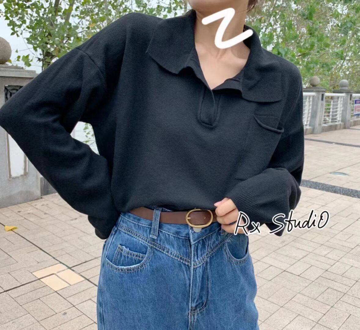 スキッパーカラーニット