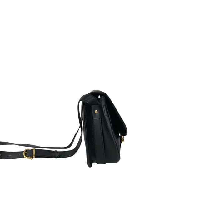 CELINE セリーヌ ショルダーバッグ ブラック ブラゾン型押し フロントバックル レザー vintage ヴィンテージ オールド 4n3ttr