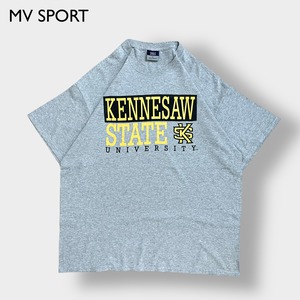 【MV SPORT】カレッジ ロゴ ケネソー州立大学 プリント Tシャツ Kennesaw State University  XL ビッグサイズ グレー us古着