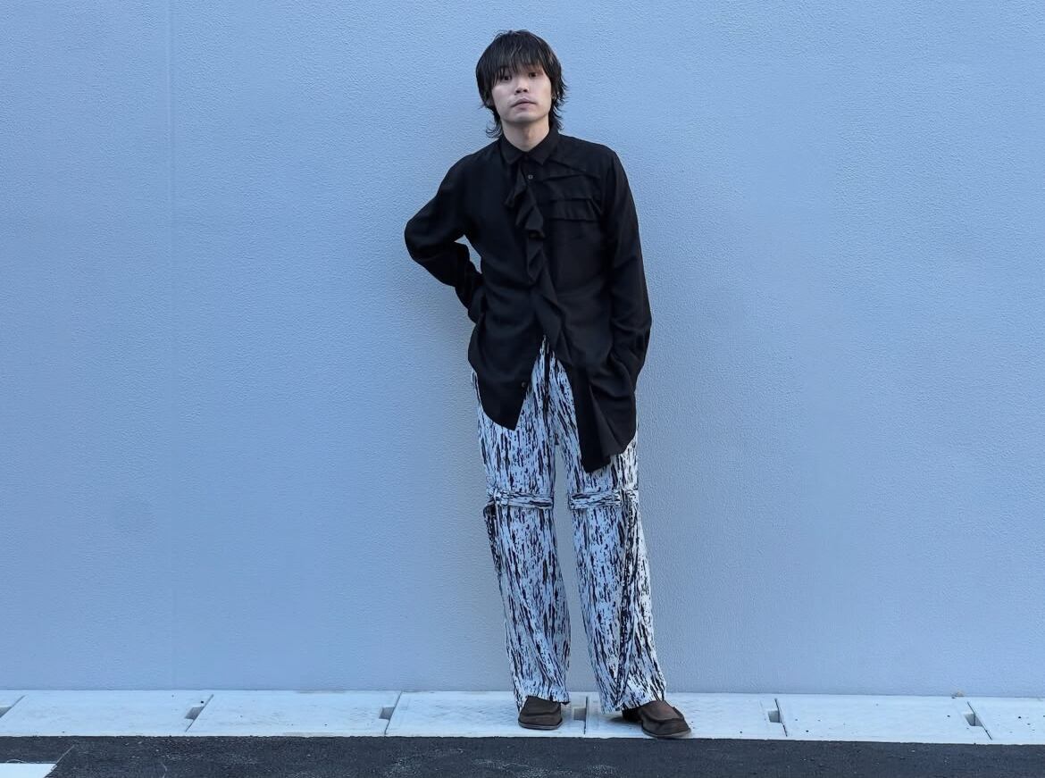 sulvam – 左前タックレーヨンシャツ (BLACK) | Savvy（大分市セレクト