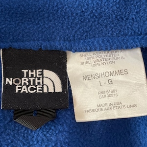 【THE NORTH FACE】USA製 フリース デナリジャケット 中間着 ワンポイントロゴ 刺繍ロゴ ジップアップ フルジップ L 切替 ナイロン ノースフェイス US古着