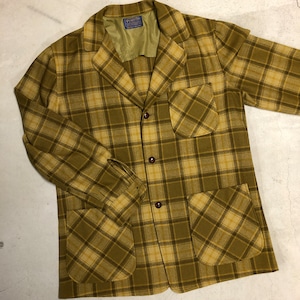 1970s PENDLETON YELLOW/BEIGE WOOL CHECK JACKET