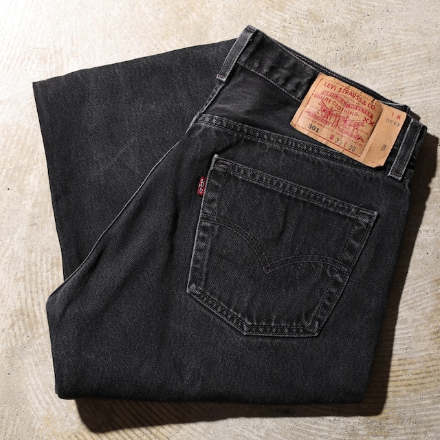 美品 33×30 501-0660 USA 02年 サルファーブラックデニムパンツ Levi’s リーバイス 黒