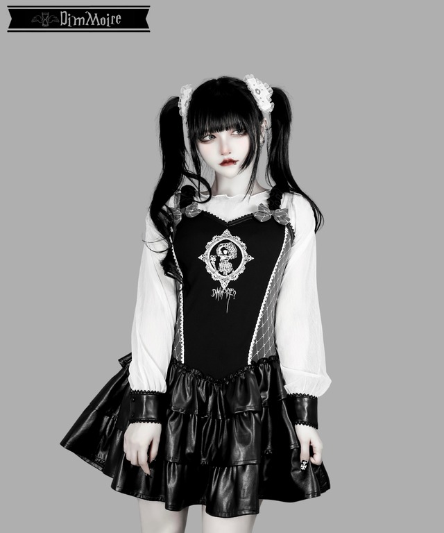 Baby Skull Layered Dress【Black＆White】