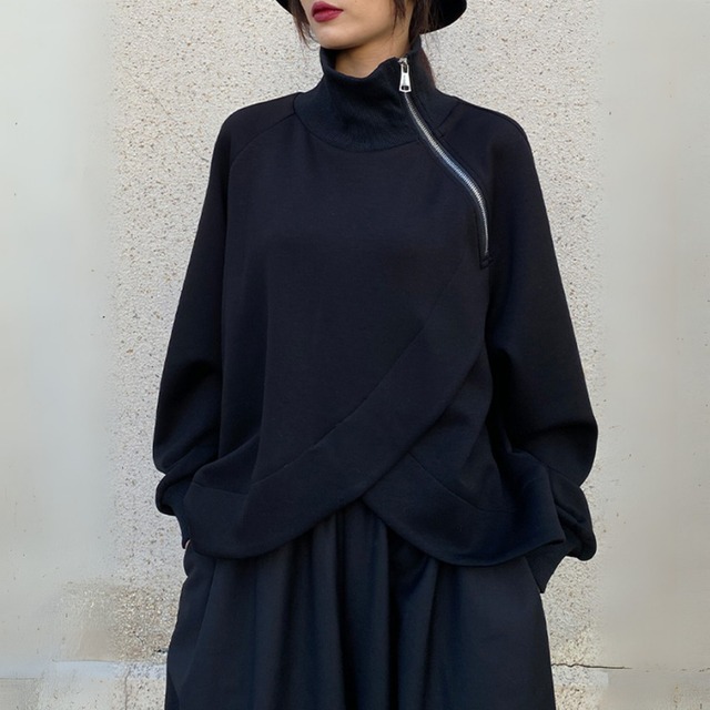 Asymmetrical Zip-Up Top　H0254