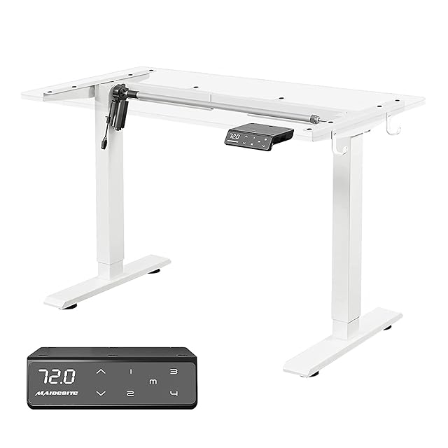 電動昇降デスク ホワイト 80cm x 50cm x 72-118cm 新品 電動昇降デスク