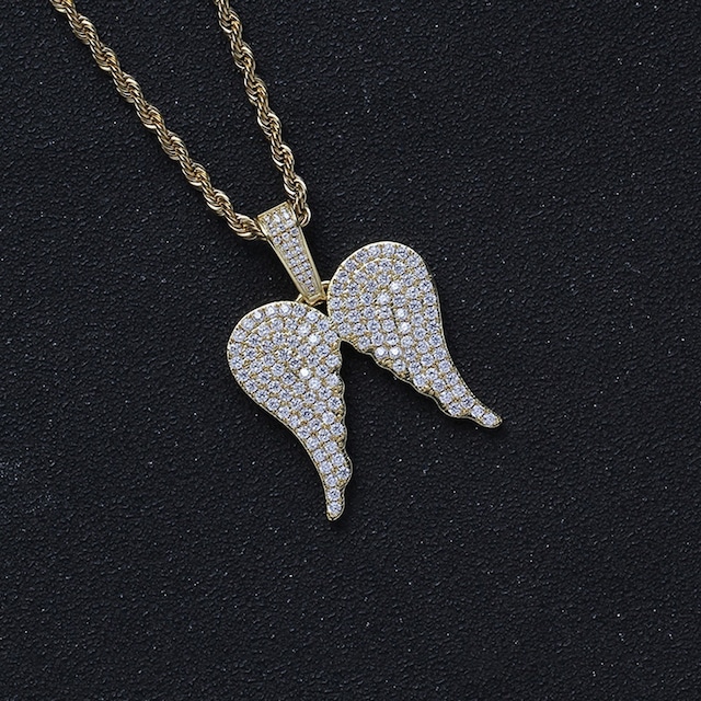 Iced Out Angel Wing Necklace
