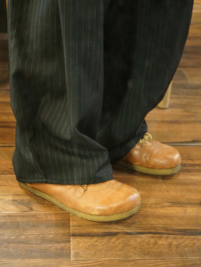 ［27~28cm］Artisan Style Natural Leathe Lace-Up Ankle Shoes