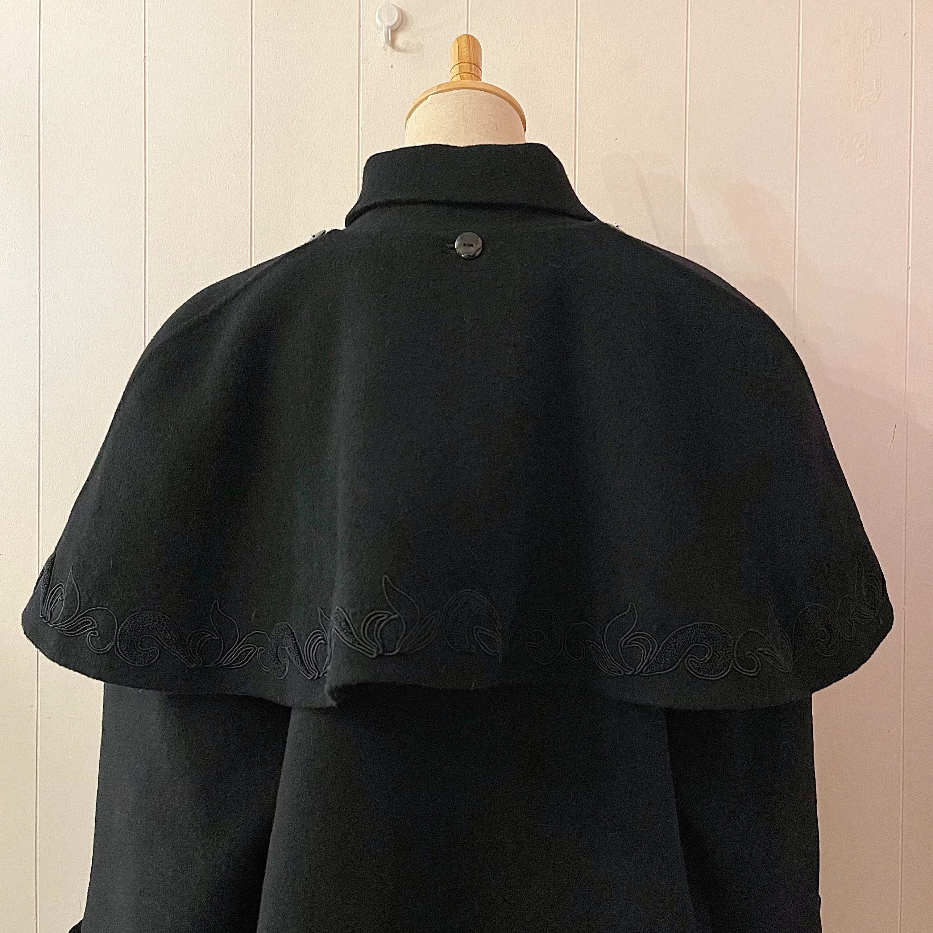 black cape chester coat
