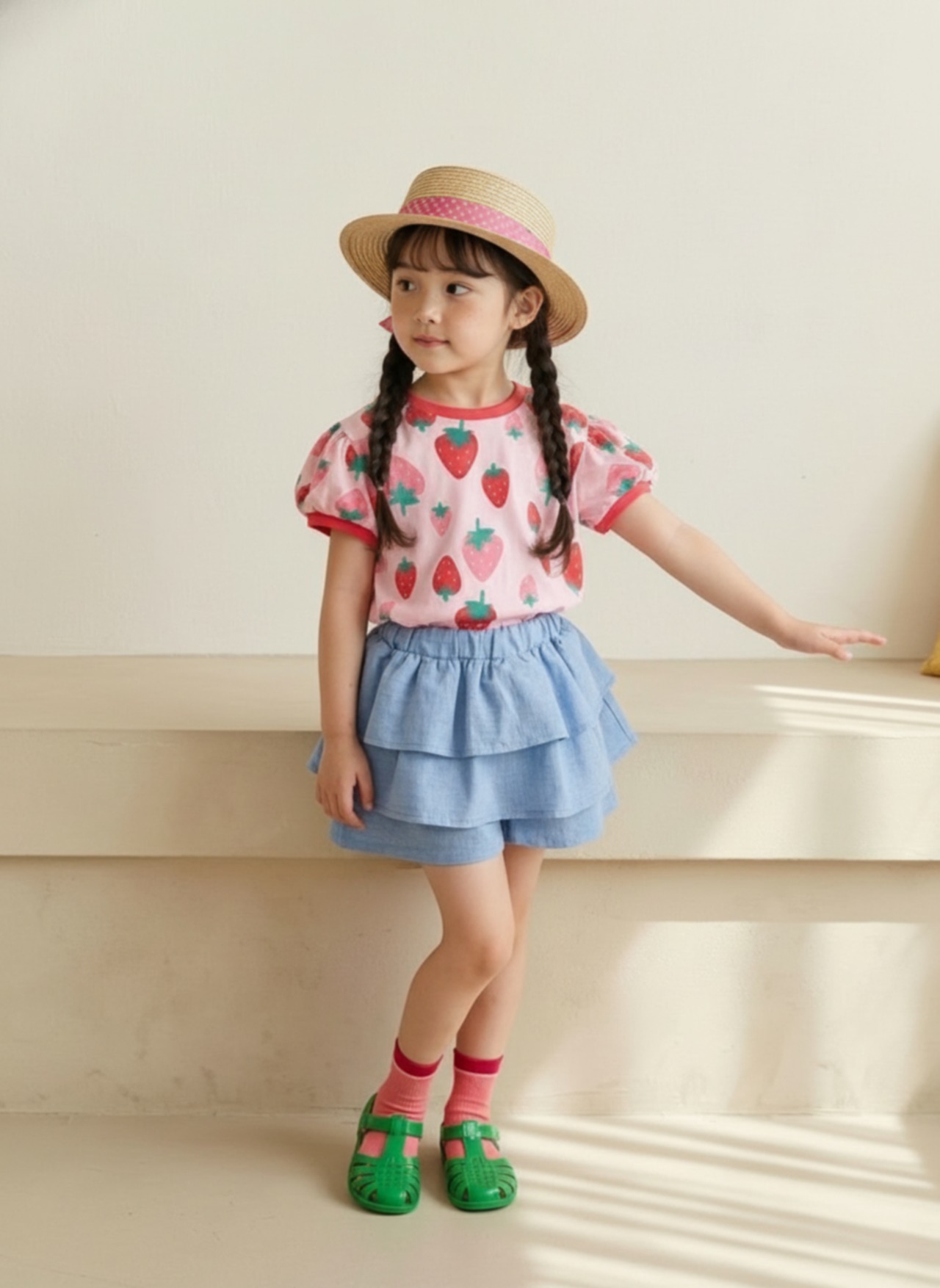 [Orangemom] Tiered Shirred Spandex Skirt Pants (13/15) / [오렌지맘] 캉캉셔링span치마바지 (13/15)