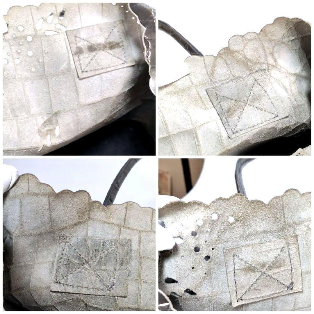 FURLA フルラ トートバッグ tote bag パンチング シルバー レザー 