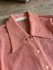 MARIE CLAUDE orange sheer shirt-5185-3