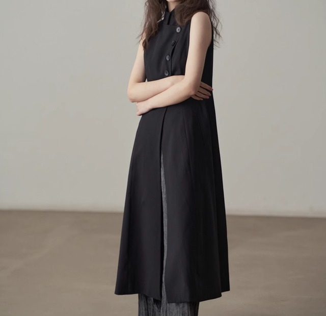 sleeveless slit long dress【2024033102】