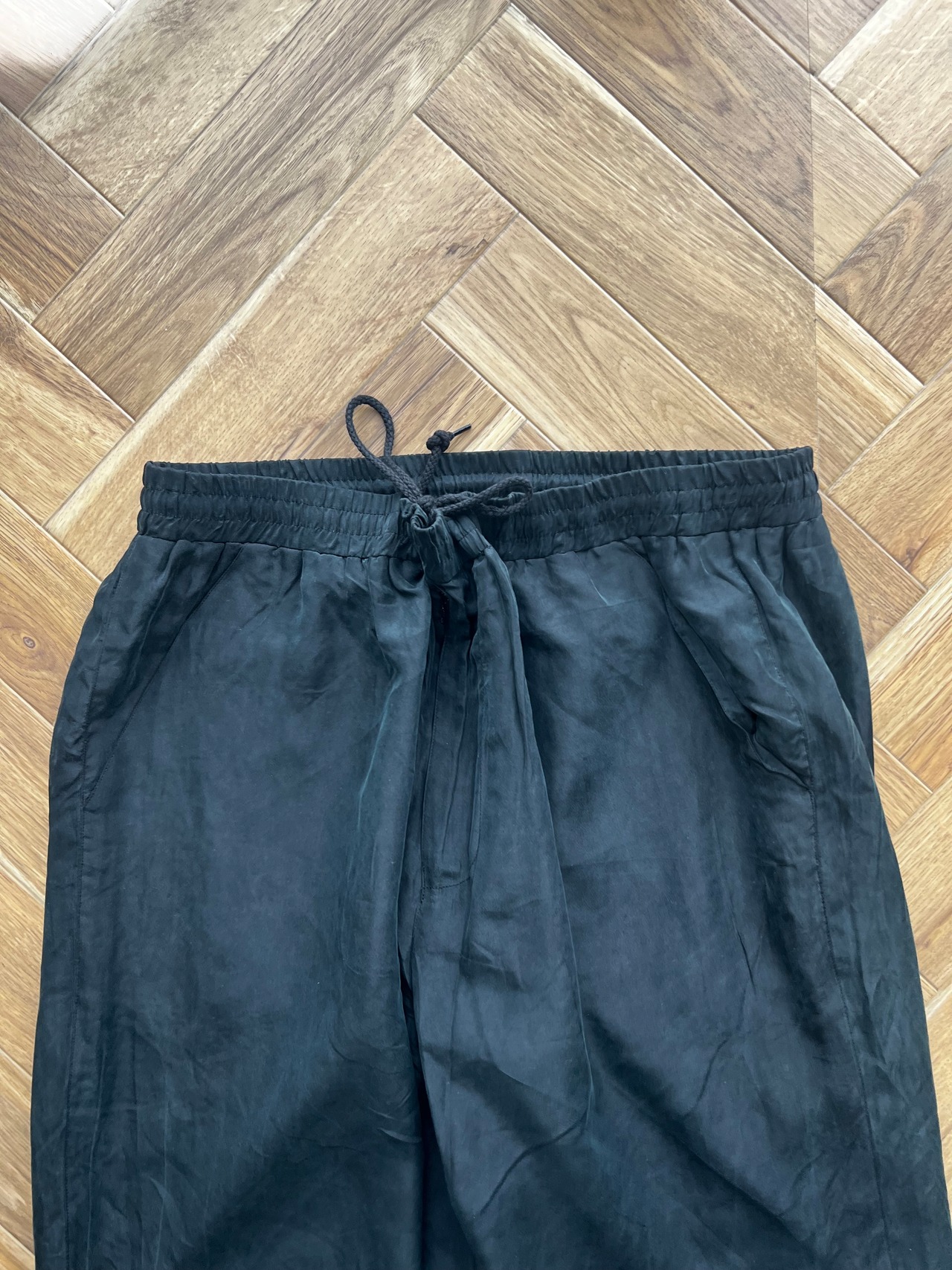 Dark Green Silk Trousers