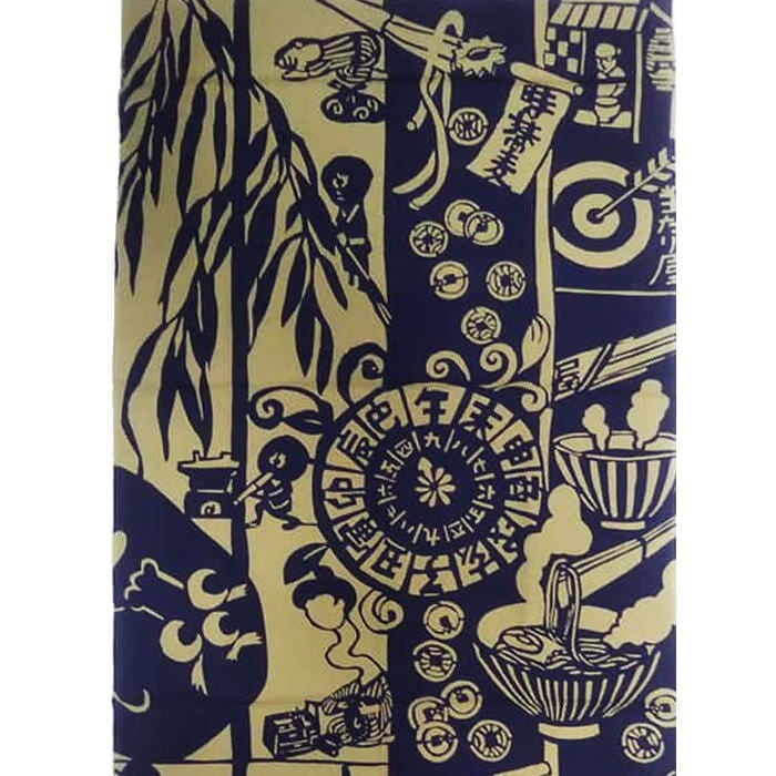 手ぬぐい「落語三昧」（紺） | TeRAYA