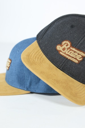 MOCO LOGO SUEDE PEAK WASHED CANVAS SNAPBACK [BLACK]