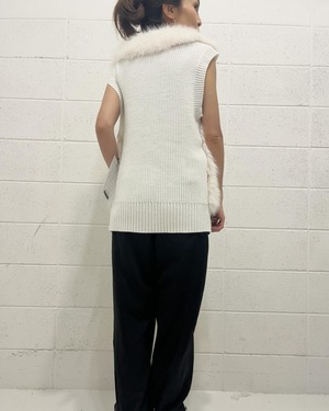 ガレナ galena GALENA  エコファーZIP配色ニットベスト 70042-5103