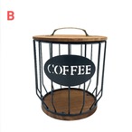 クラフトデザイン 鉄製 木製 コーヒーカプセル 収納バスケット 家庭用 小物収納 リビングルーム キッチン 玄関 バスルーム インテリア おしゃれ 蓋付き レトロ モダン 北欧