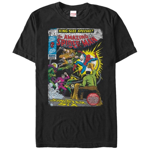 マーベル Tシャツ Marvel Spider-Man Sinister Six Comic Black