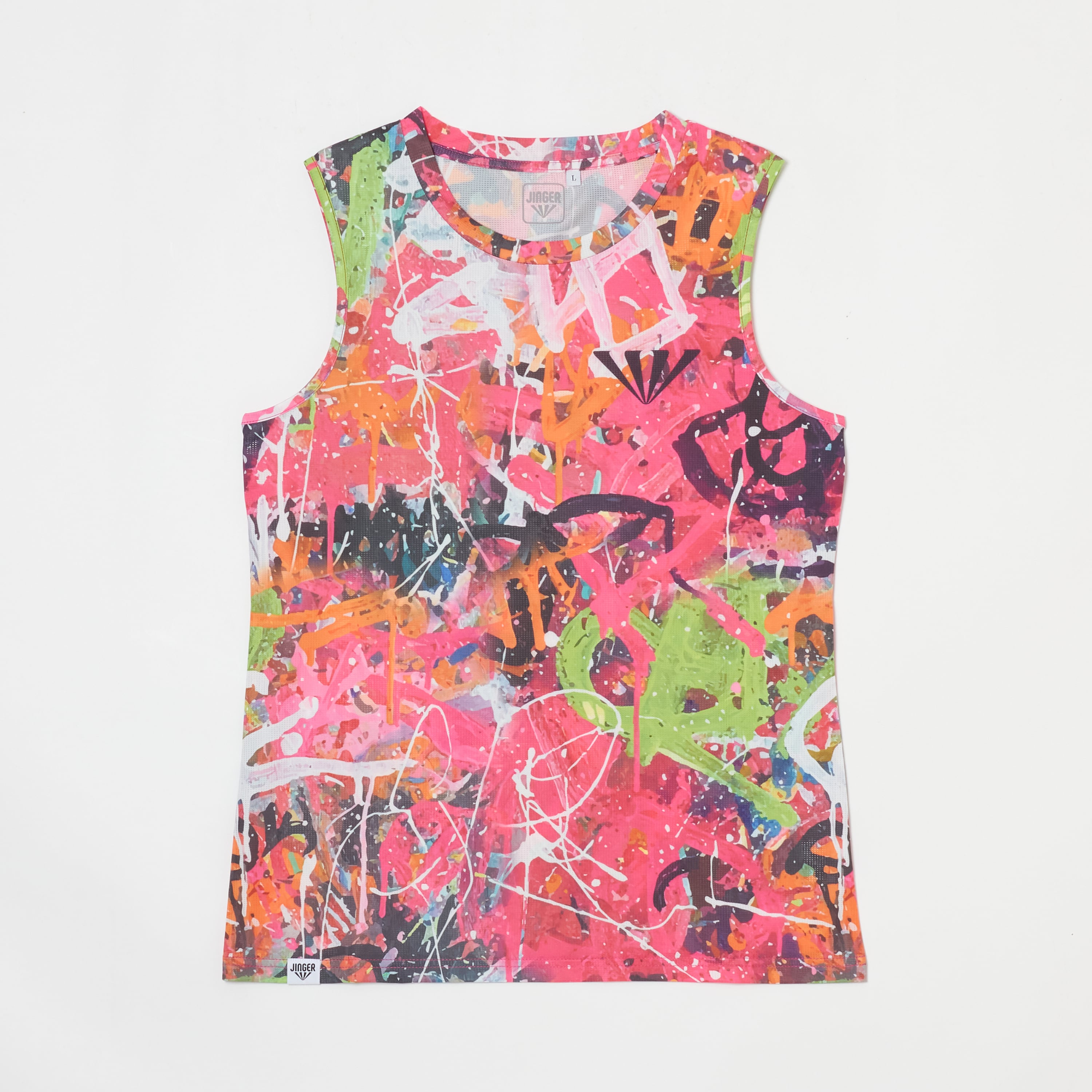 【美品】JINGER 花柄 ランニングタンクトップ シングレット上下セット シャツ | JINGER