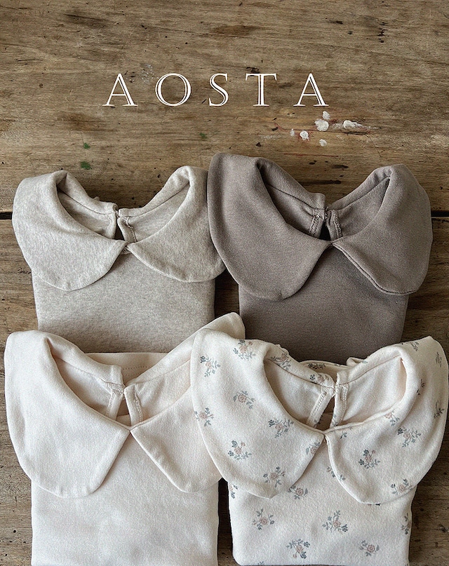 【即納】丸襟トップス AOSTA round collar tops 【送料無料】アオスタ　トップス　ブラウス　カットソー　ロンT ベビー　キッズ　韓国　子供服