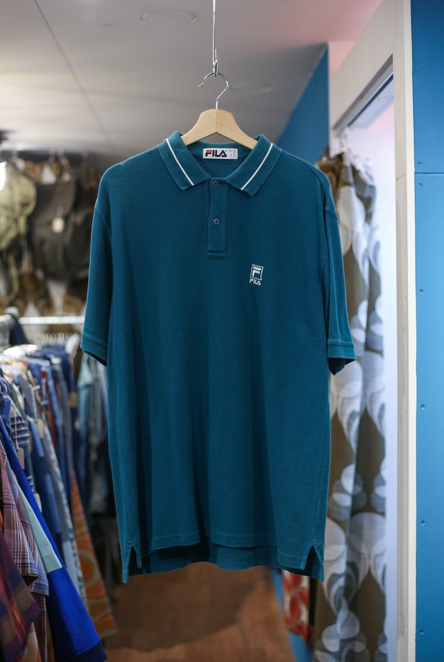 FILA Peacock blue polo shirt
