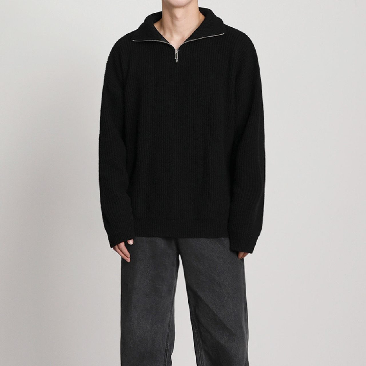 ハーフタートルネックジップニット　MT0080388