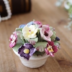 英国エインズレイ Aynsley 陶花 フラワーバスケット 陶花置物 英国雑貨 thumbnail 4