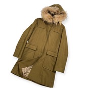 MACPHEE マカフィー カシミヤ混 毛皮 ファーフード付 ウール コート サイズ 38 /カーキ系 トゥモローランド 日本製