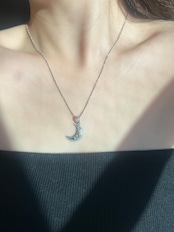 Moon engraved necklace