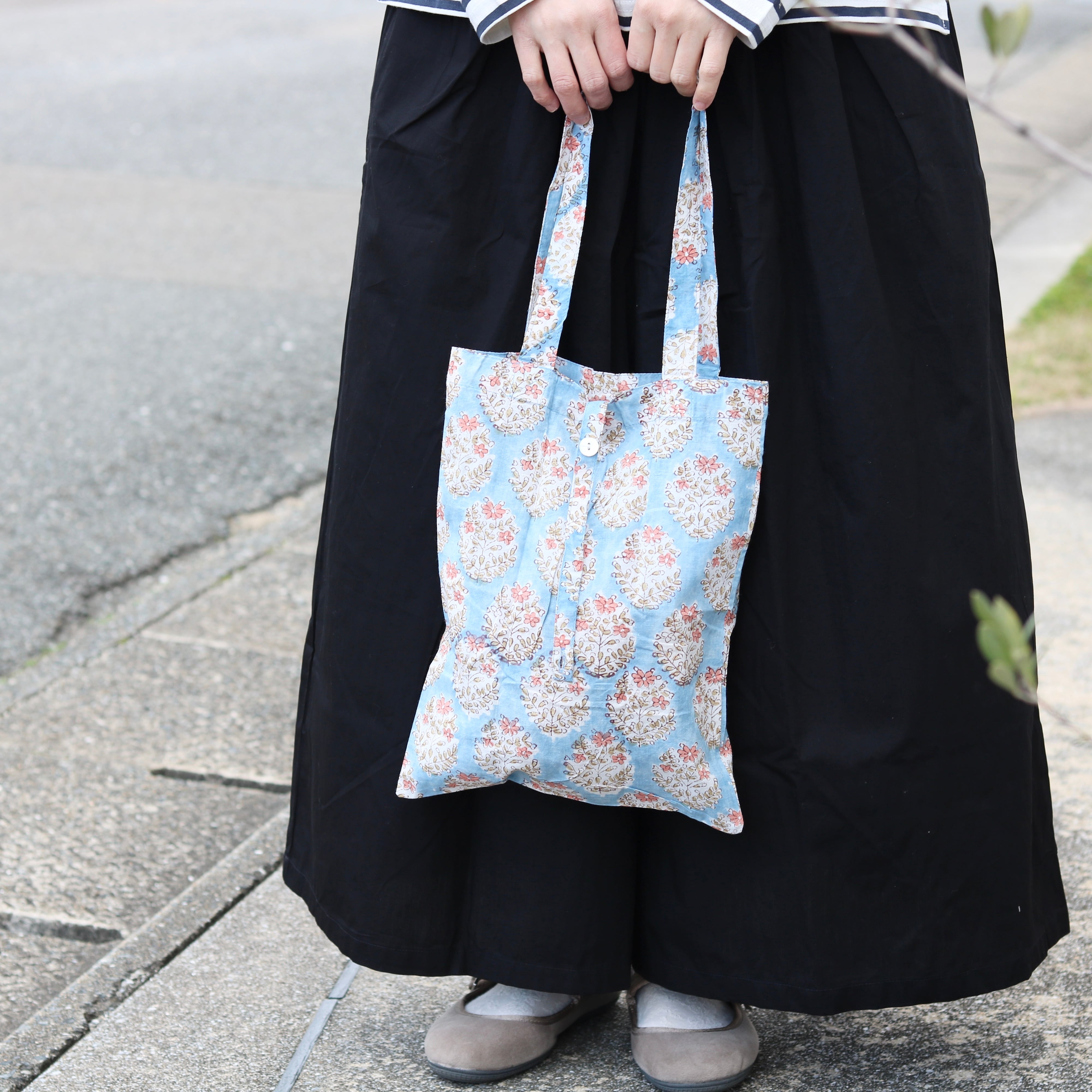 shesay ブロックプリント サブバッグ ポーチュラカ | Zakka so-la