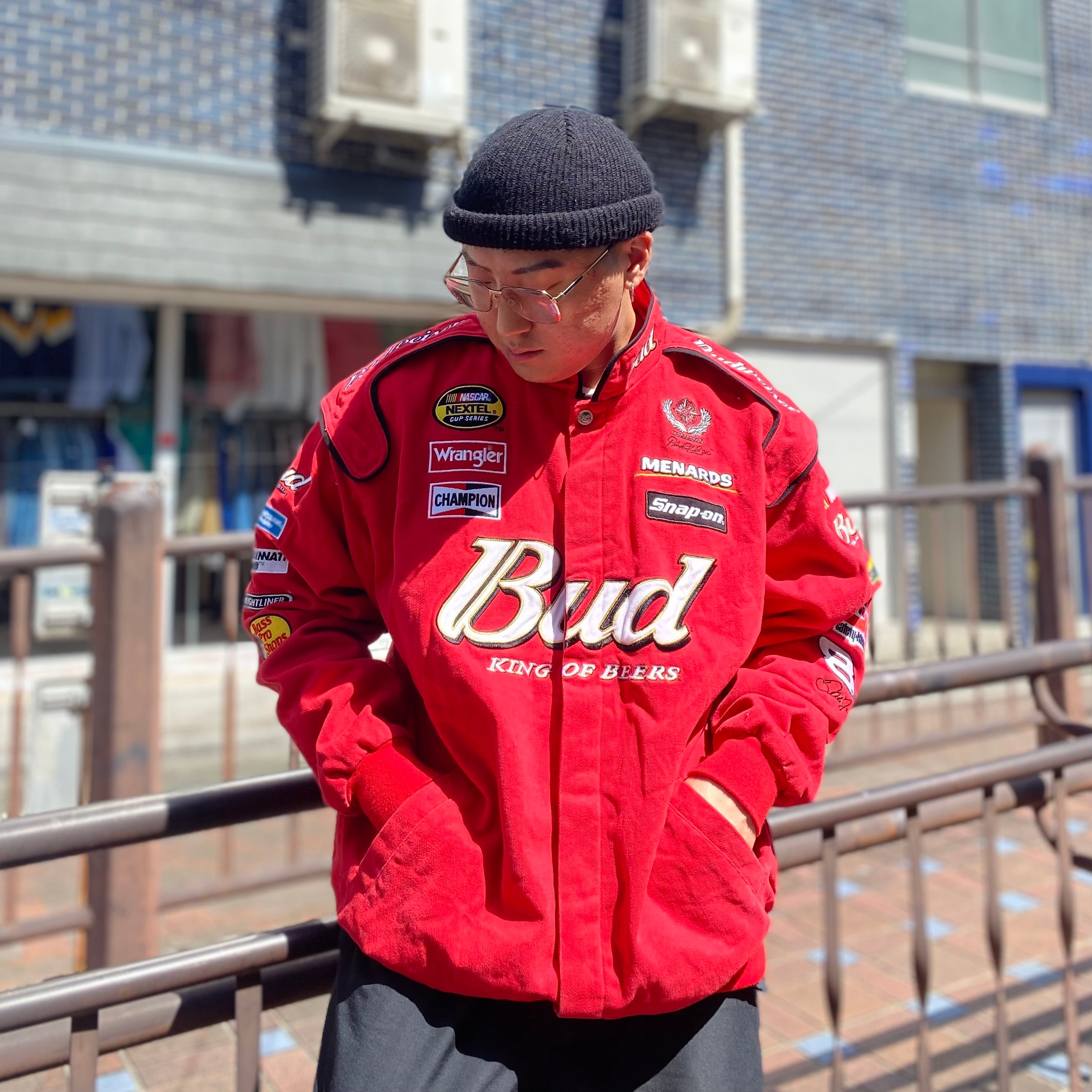 size:XL【 Budweizer 】バドワイザー CHASE レーシングジャケット 赤