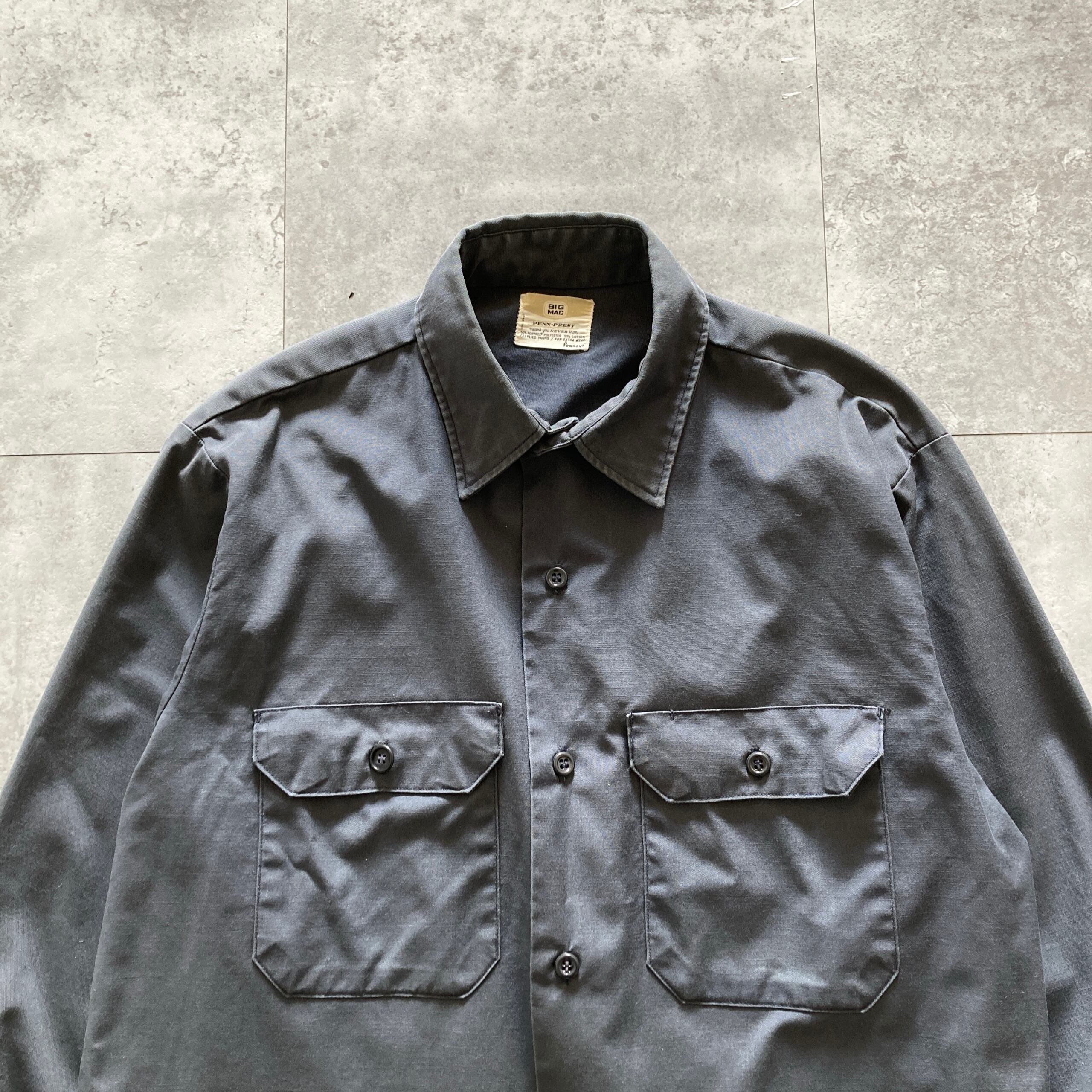 ◇本日限定値下げ◇BIG MAC JC Penney 70年代ヴィンテージS〜M 70s】BIG MAC ビッグマック JC Penney 70年代製 ダブルポケット 無地