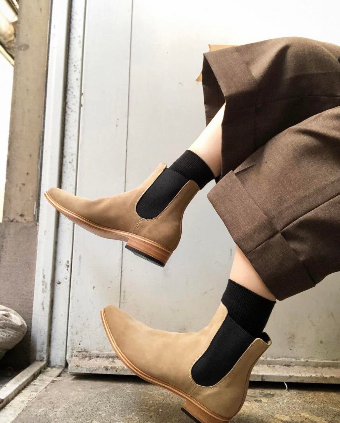 KIDS LOVE GAITE – Side Gore Boots (BEIGEスーパーバックスウェード  