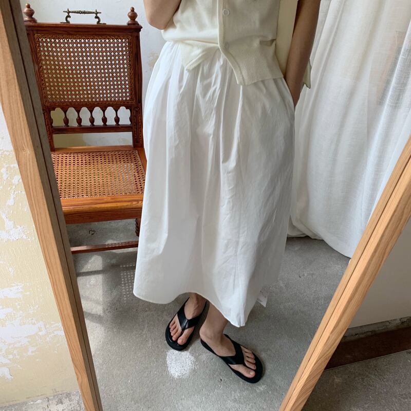 カラーAラインスカート ハイウェストウェストソリッド 薄手 ソリッドカラー ビッグFスモールZ韓国18489319965