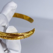 [Lsize]Plumeria Feather Bangle –Gold-