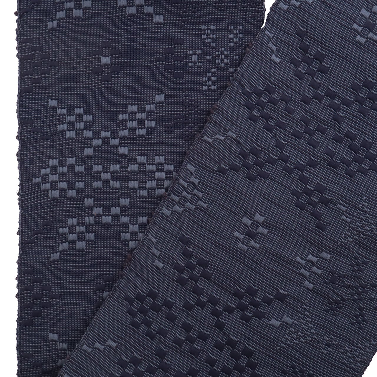 半巾帯 en coton「雪花（せっか）」navy blue | OLN web shop