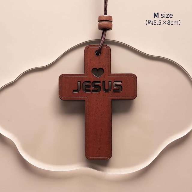 木製ペンダント【M】_♡＆JESUS