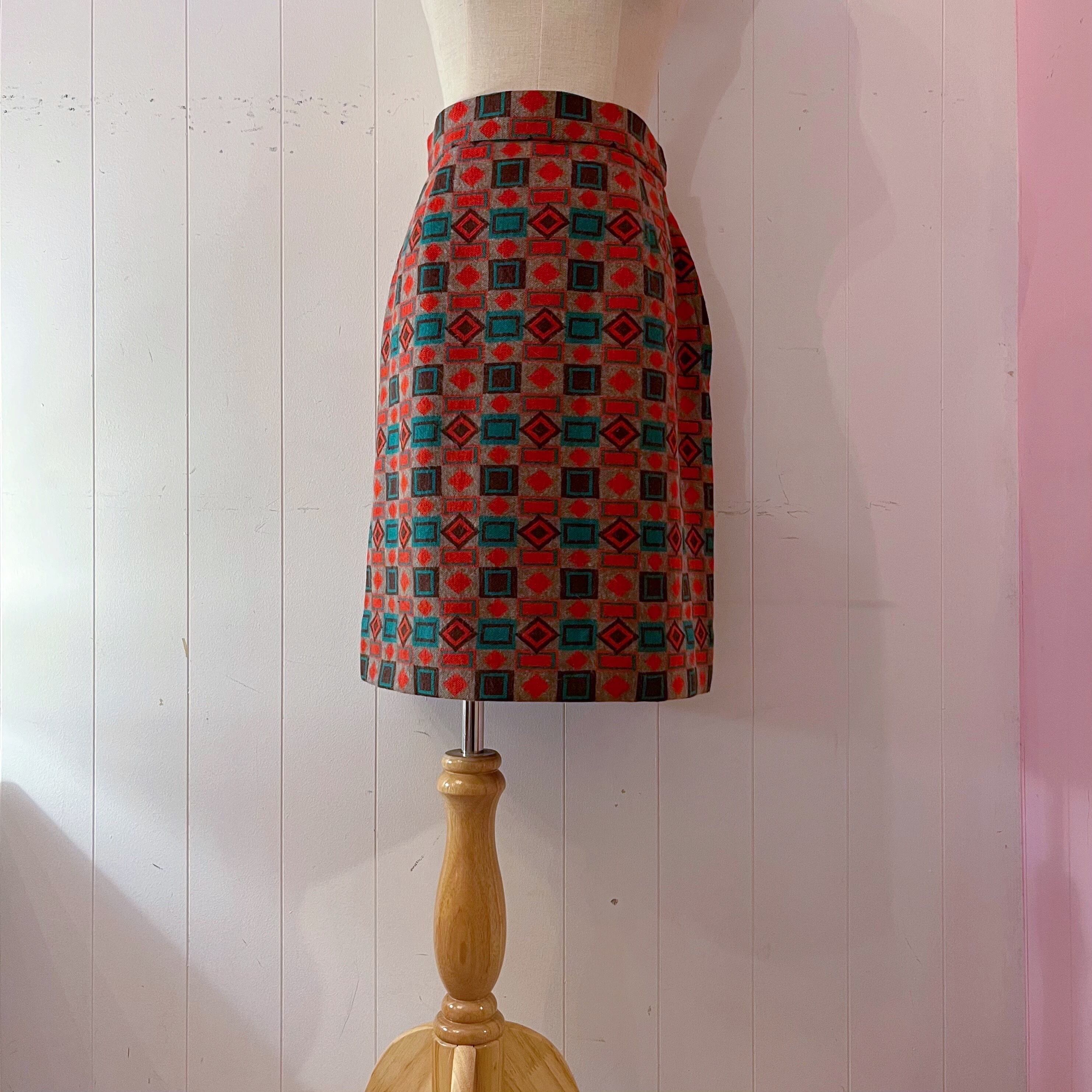 geometric pattern jacquard skirt