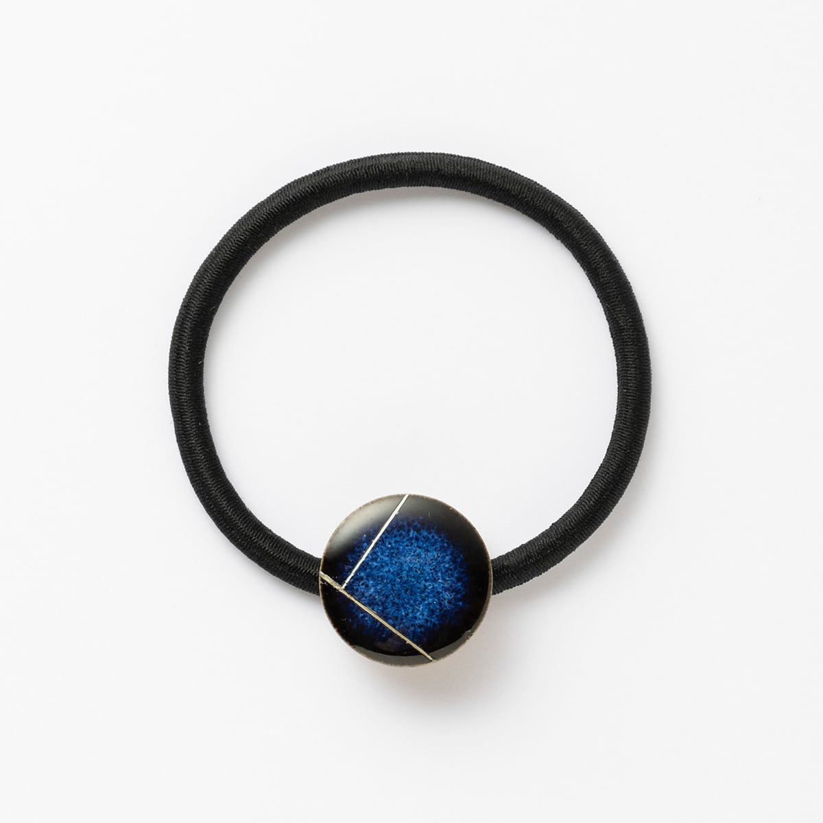 美濃焼陶器×彫刻【carve】モダン ヘアゴム｜藍（あい） | MIKELO