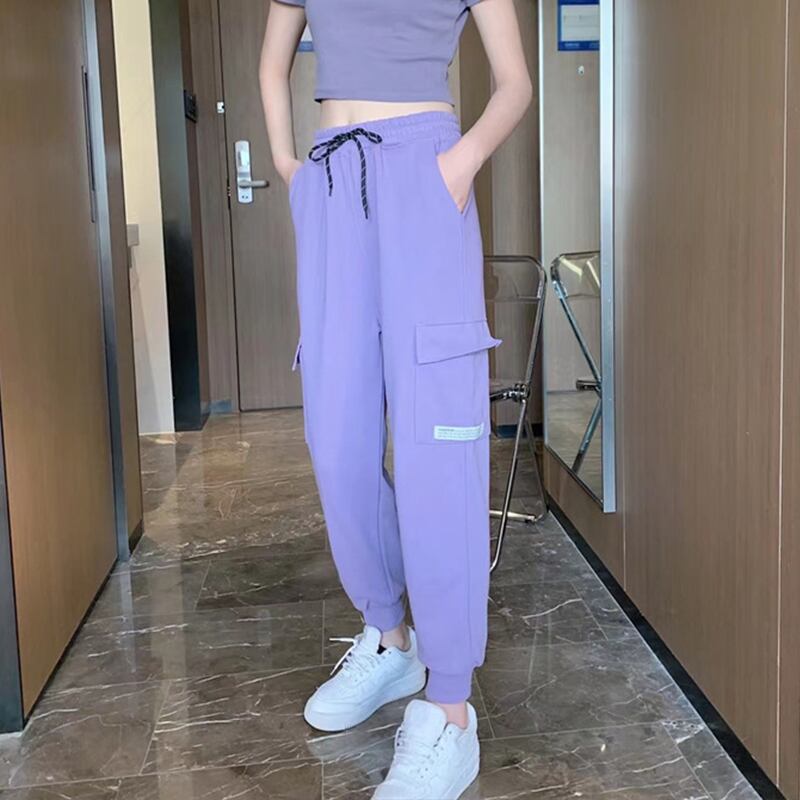 カジュアルパンツ ルーズサイドダブルポケットスプリング レース 大きめサイズ 春物 レースアップ ミックスインファッション24990289973