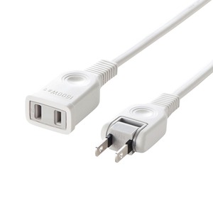 【数量限り】サンワサプライ 電源延長コード 2m トラッキング火災予防絶縁キャップ付きスイングプラグ TAP-EX2102 ホワイト