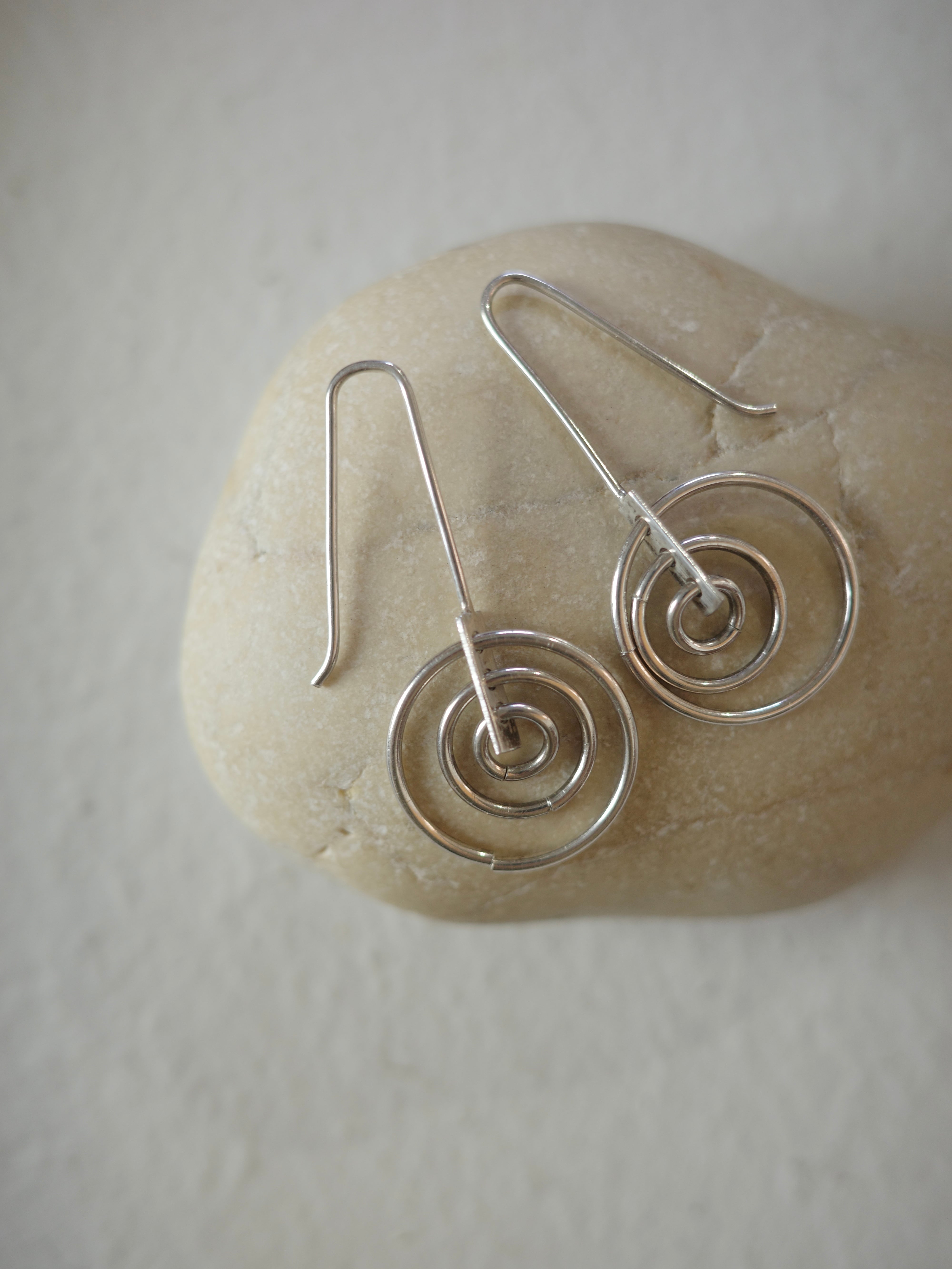 <vintage silver925multi circle disc pierce