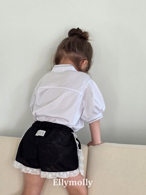 [ELLYMOLLY] Mesh Frill Shorts / [엘리몰리] 메쉬프릴반바지
